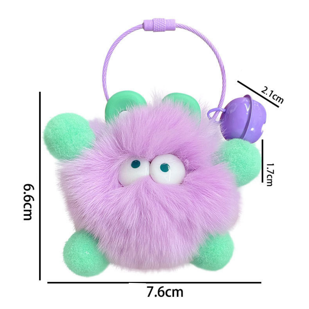Fluffy Ball Charm - Phone accessory - Keyring accessory