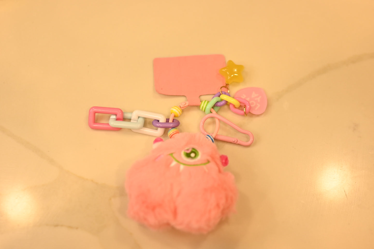 Rainbow Monster Charm - Phone accessory - Backpack accessory - Keyring accessory