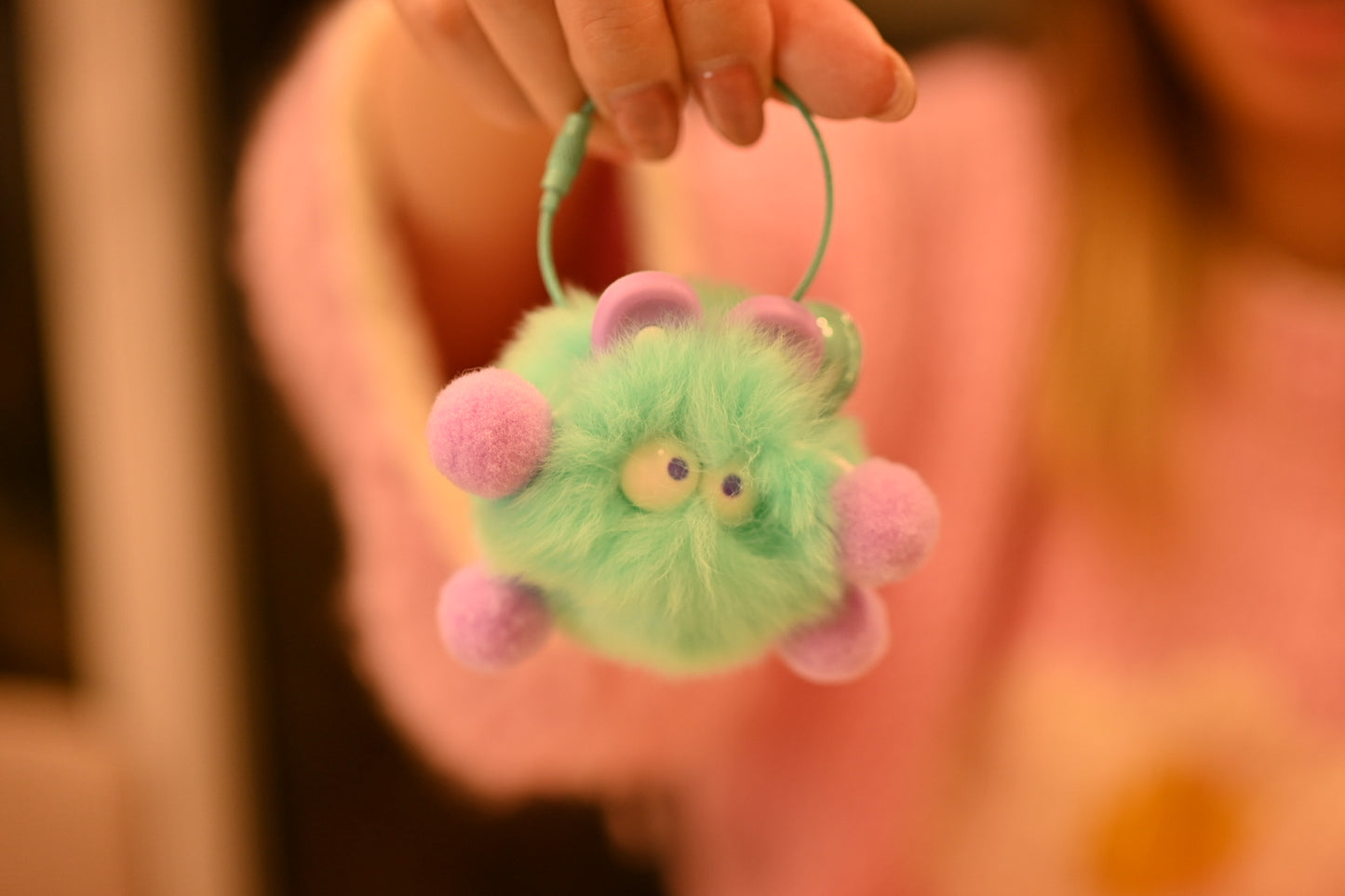 Fluffy Ball Charm - Phone accessory - Keyring accessory