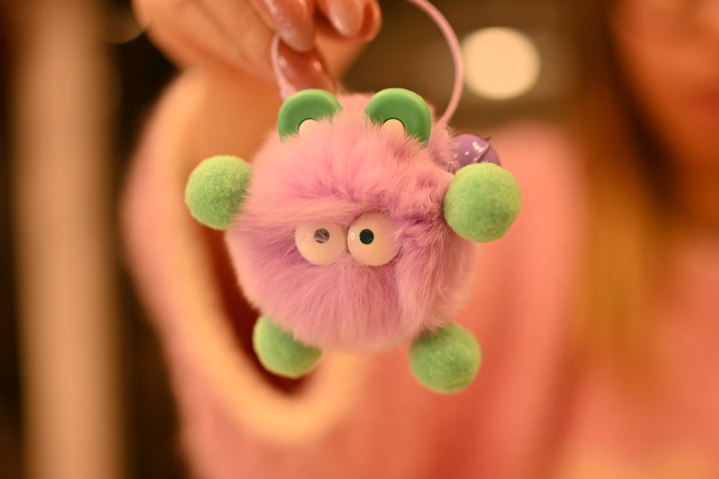 Fluffy Ball Charm - Phone accessory - Keyring accessory