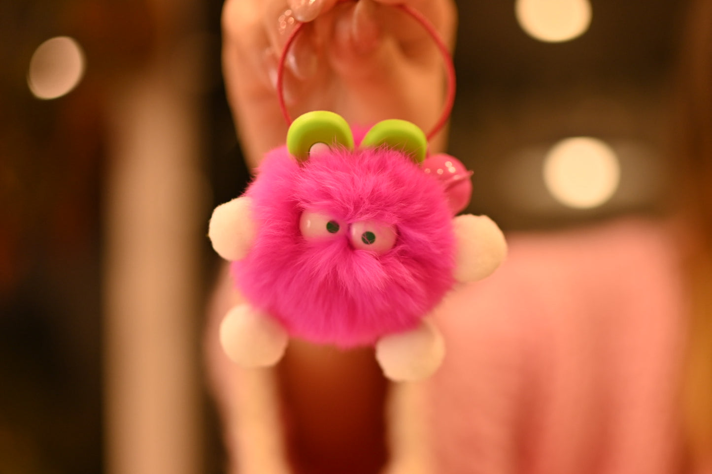 Fluffy Ball Charm - Phone accessory - Keyring accessory