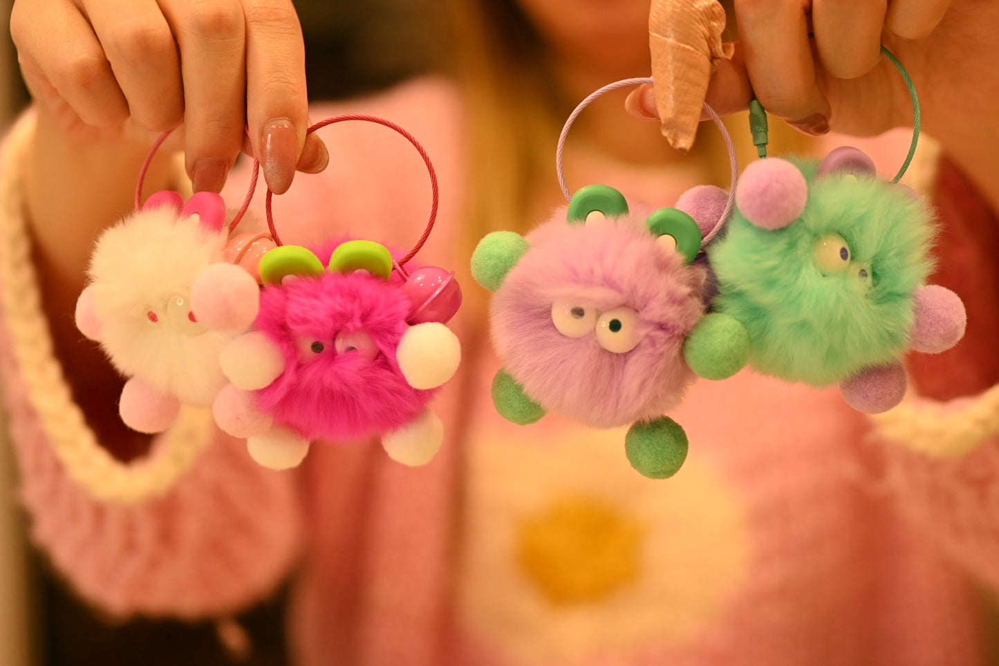 Fluffy Ball Charm - Phone accessory - Keyring accessory