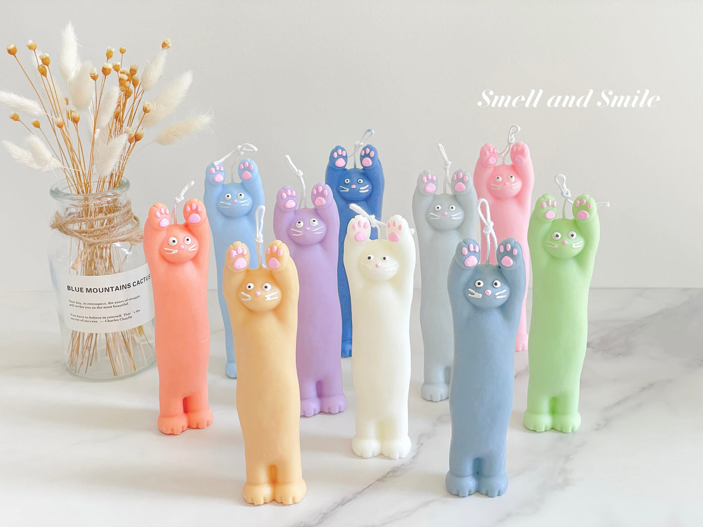 Hands Up Cat Candle