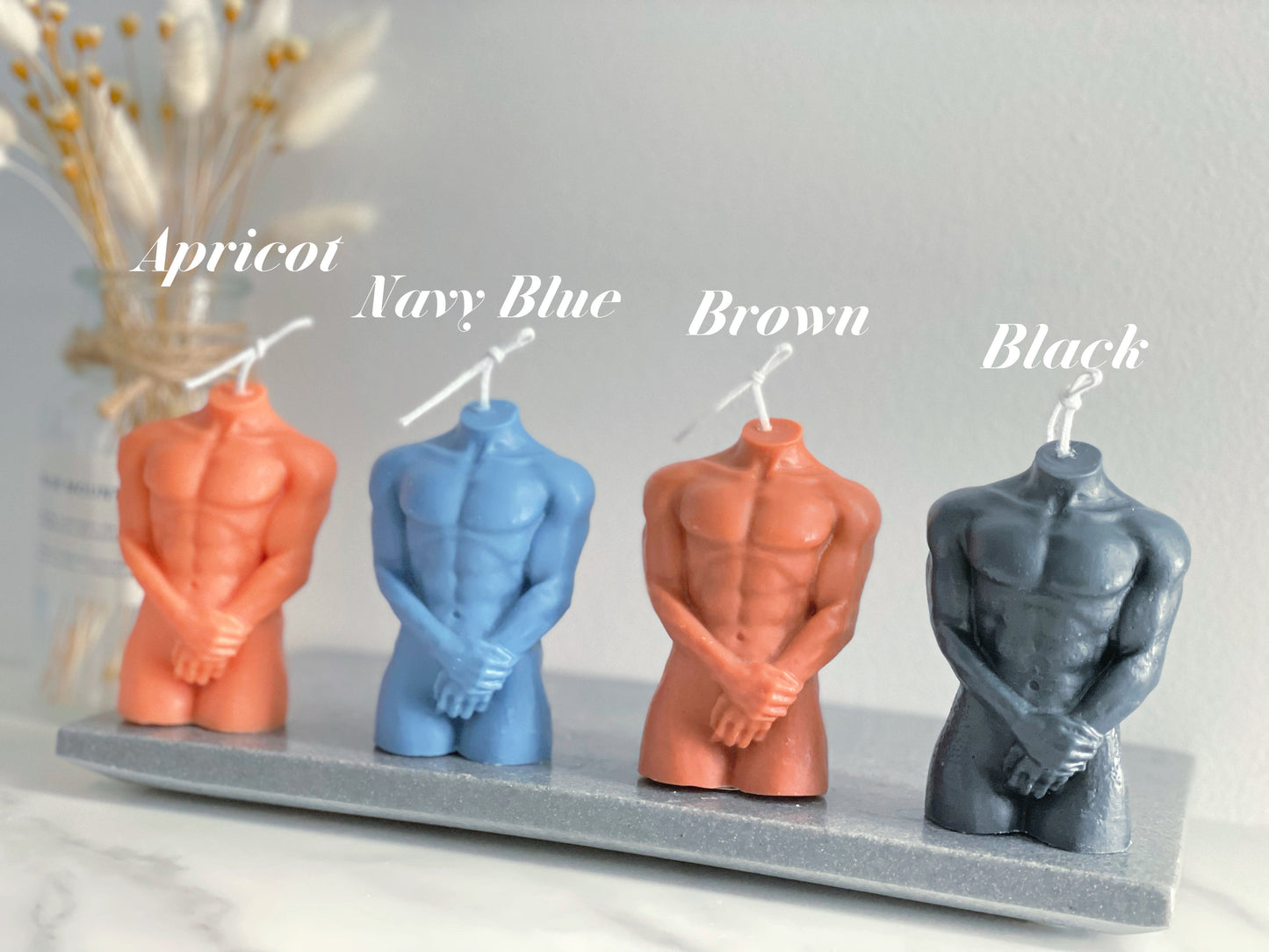 Small Male Torso Candle
