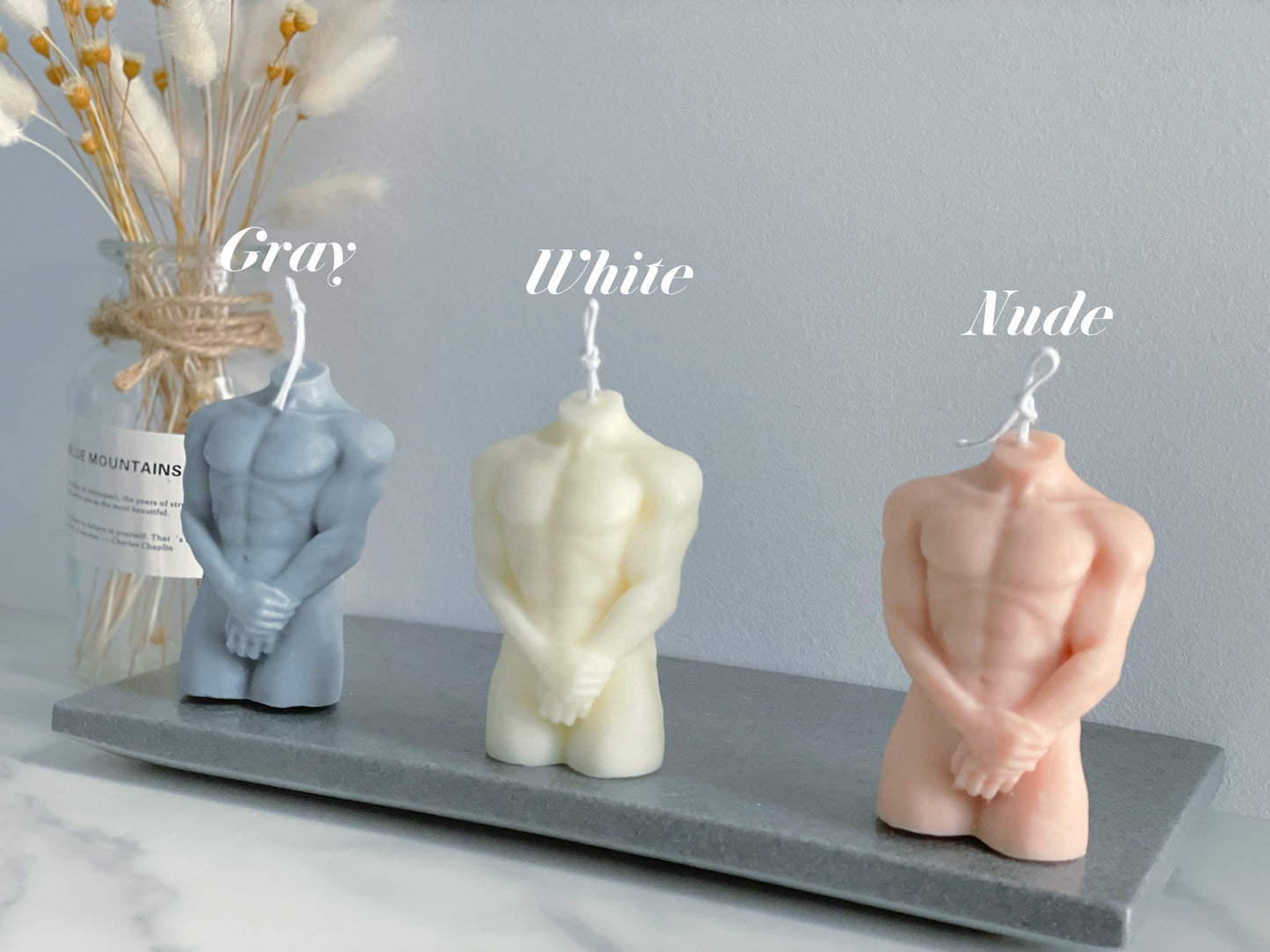 Small Male Torso Candle