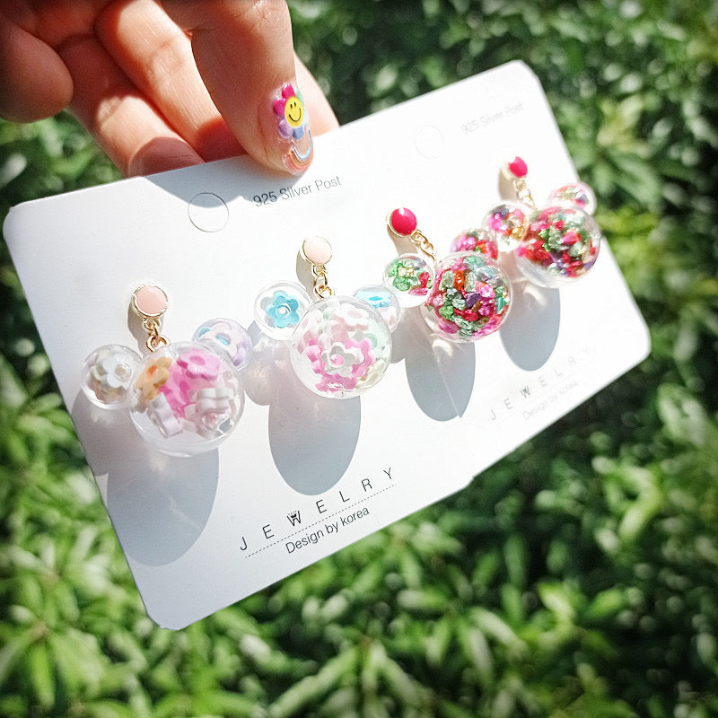 Mickey Head Earrings with Colorful Sparkling Accents