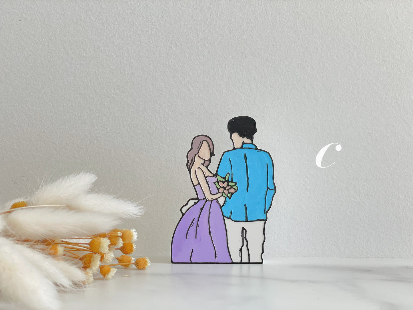 Wedding Couple Figures Fridge Magnet