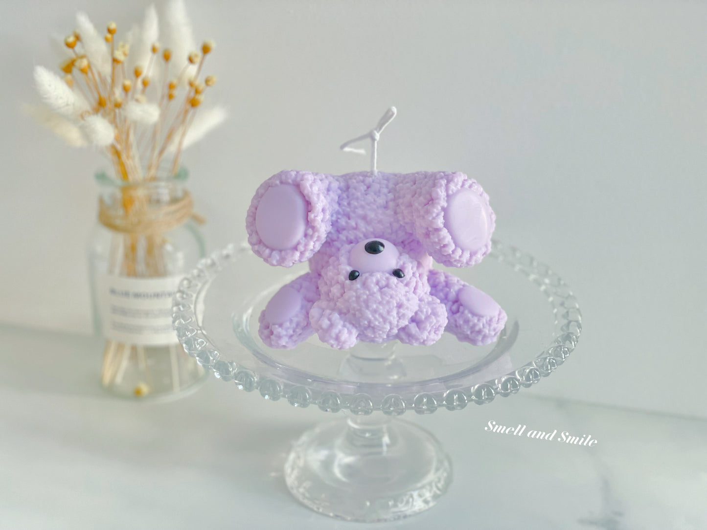 Fluffy Upside Down Teddy Bear Candle
