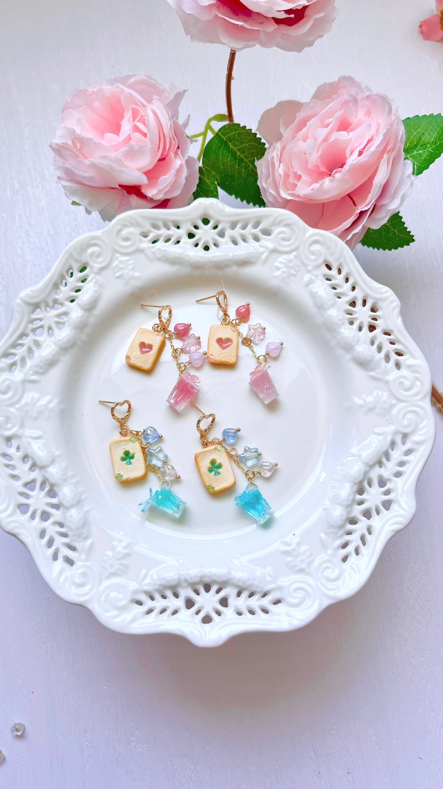Poker Cookie Dangle Earrings|Alice Tea Party