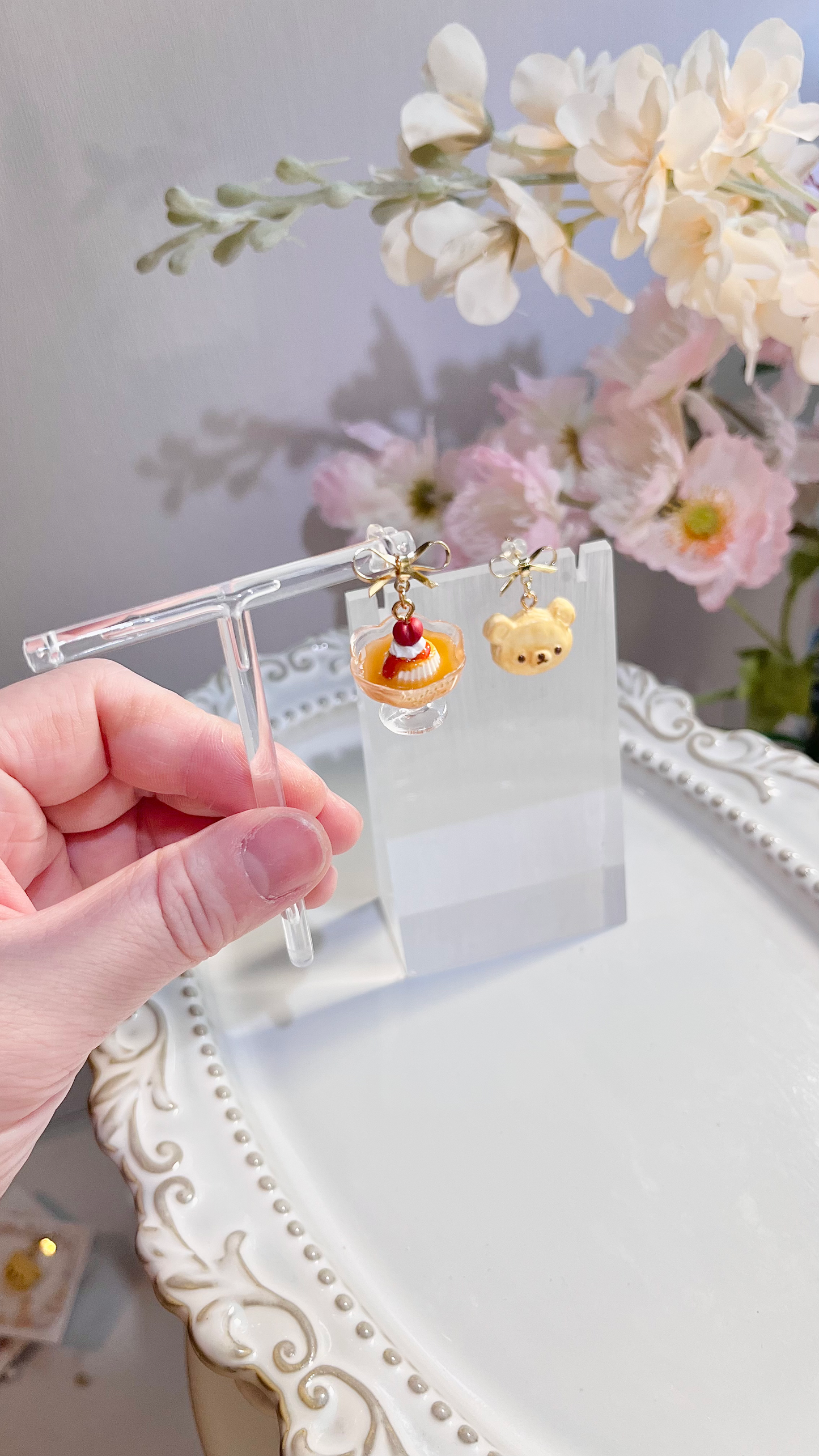 Teddy bear puff & Latte| Cozy Winter Cafe Collection