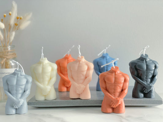 Small Male Torso Candle