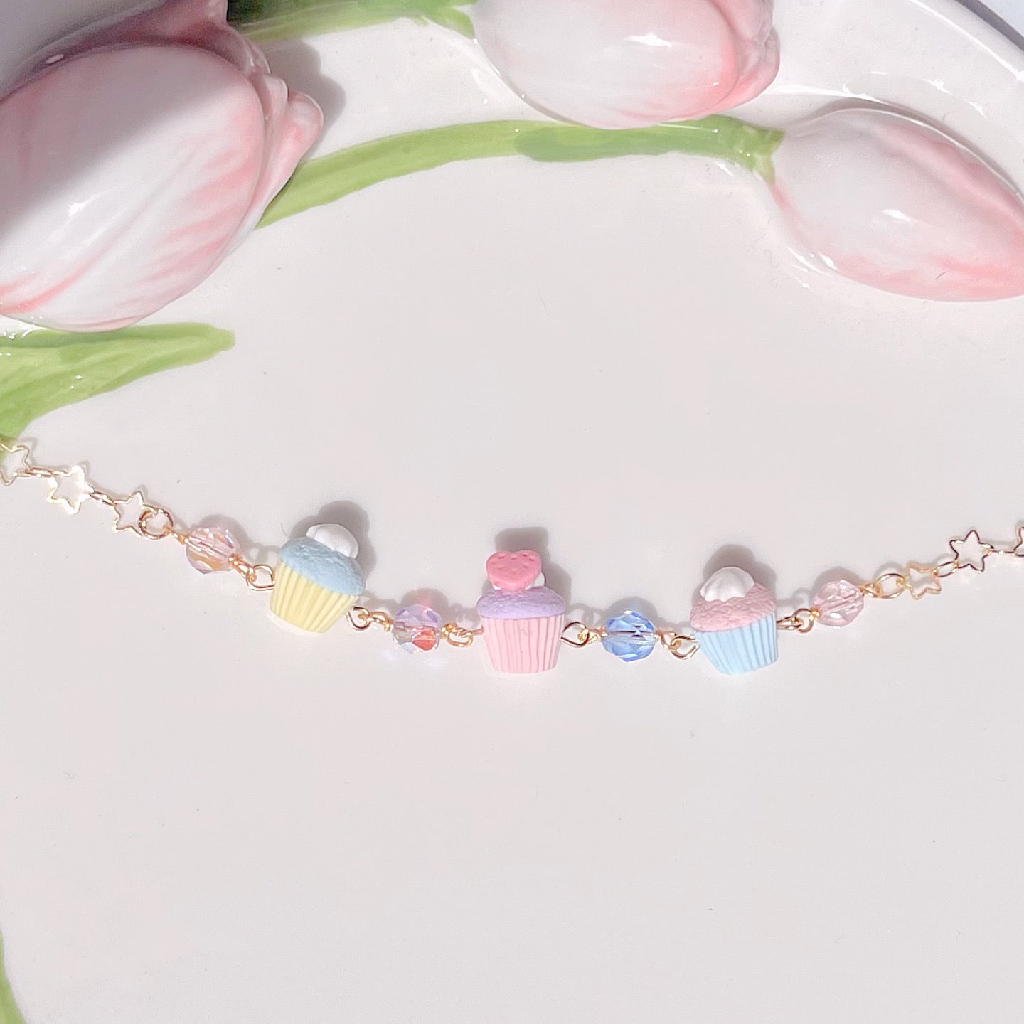Pastel Macarons and Pastel Cupcakes bracelet