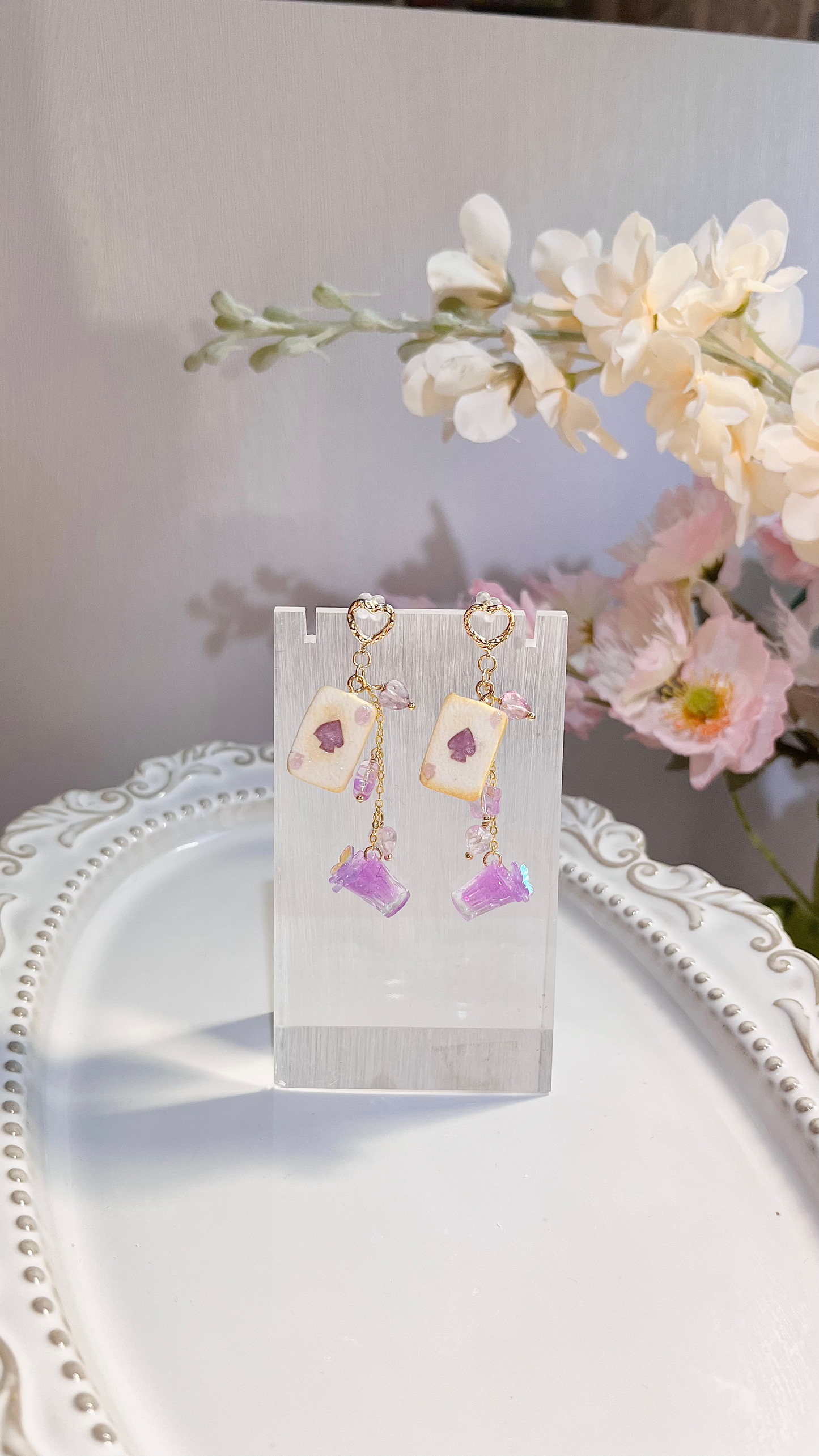 Poker Cookie Dangle Earrings|Alice Tea Party