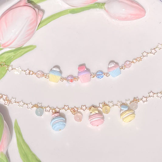 Pastel Macarons and Pastel Cupcakes bracelet