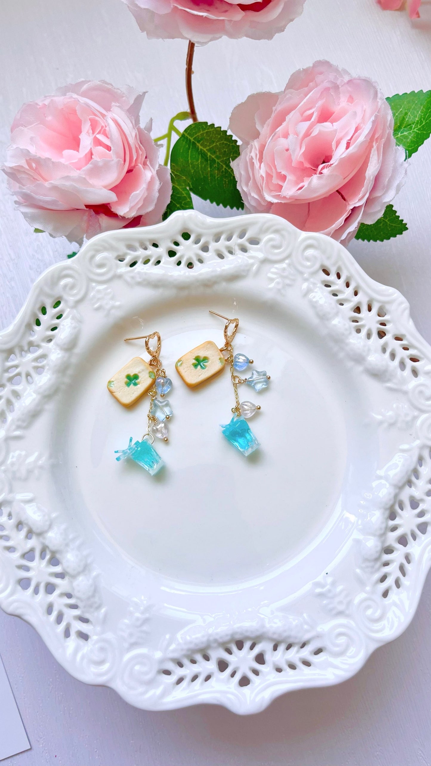 Poker Cookie Dangle Earrings|Alice Tea Party
