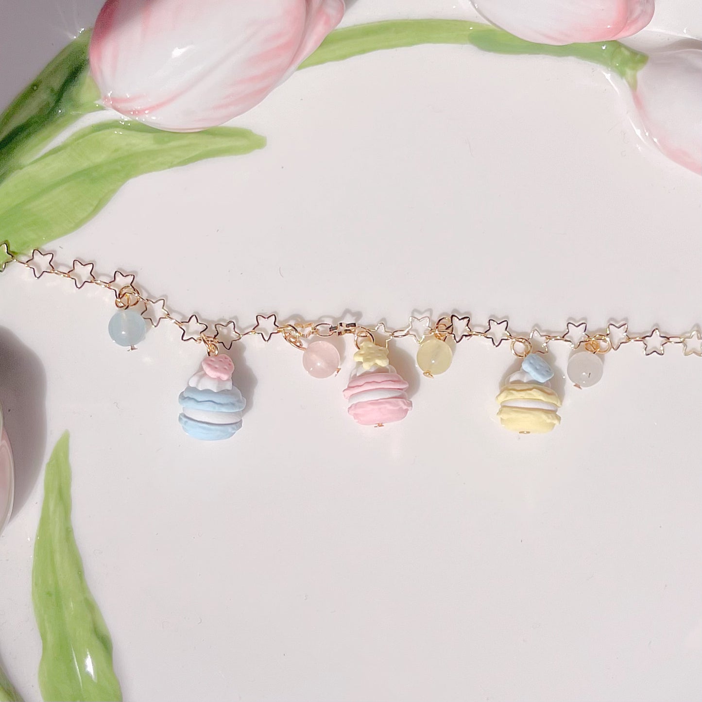 Pastel Macarons and Pastel Cupcakes bracelet