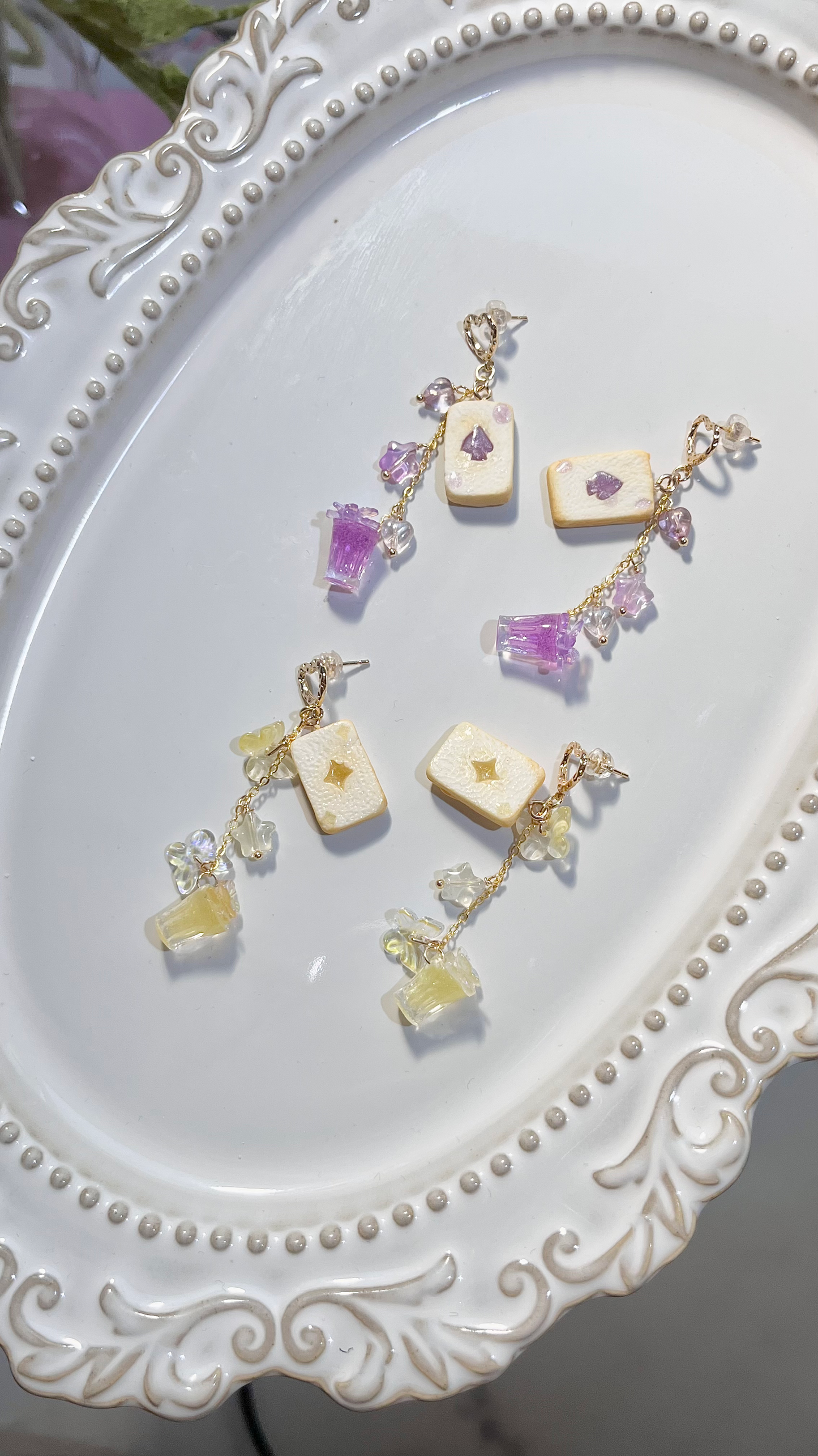 Poker Cookie Dangle Earrings|Alice Tea Party