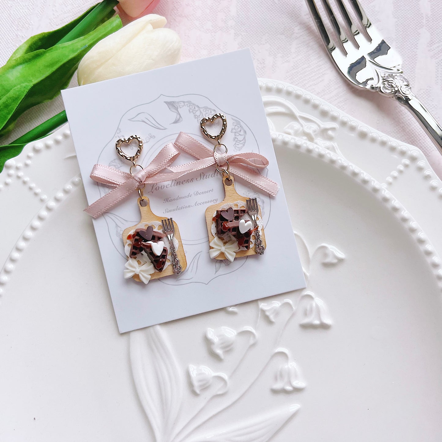 Chocolate waffle plates | Cozy Winter Cafe Collection