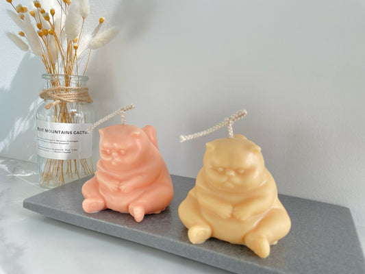 Grumpy Chubby Cat Candle