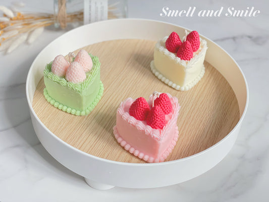 Heart Shaped Strawberry Cake Candle