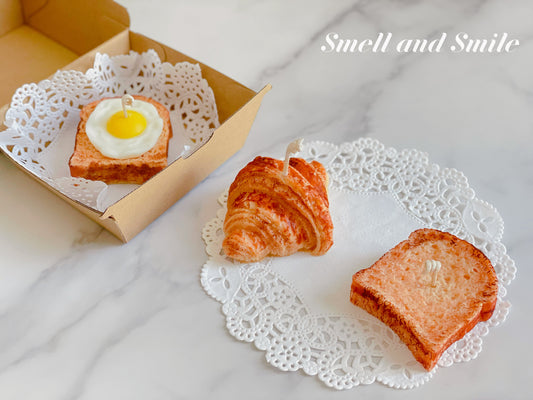 Croissant Toast Breakfast Candle