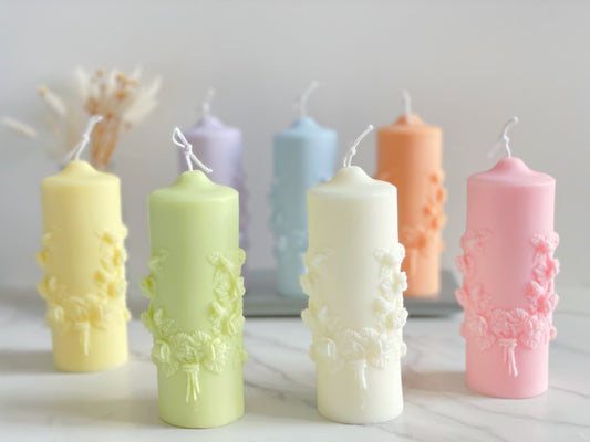 Rose Bouquet Pillar Candle