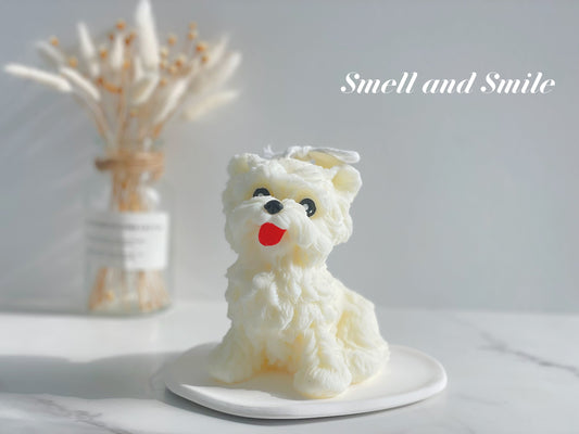 West Highland White Terrier Puppy Candle